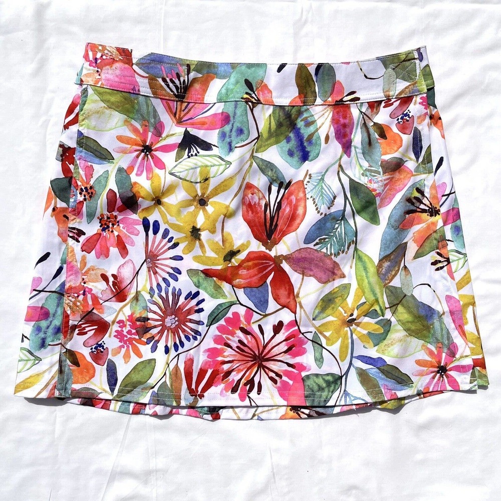 Floral Watercolor Mini Skirt - Multicolor